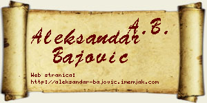 Aleksandar Bajović vizit kartica